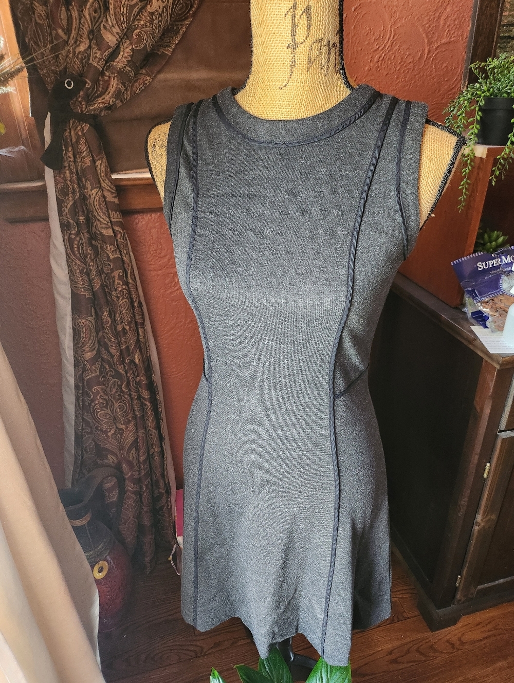 Michael Kors Sleeveless Gray Fit-and-Flare Dress